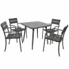 BFM Seating Fresco 32" X 55" Bar Height Table With Solid Aluminum Top, Bronze Powder Coat, And Umbrella Hole
