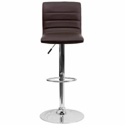 Flash Furniture CH-92023-1-BRN-GG Brown Vinyl Contemporary Adjustable Height Barstool -Lancaster Table & Seating Shop 1819501