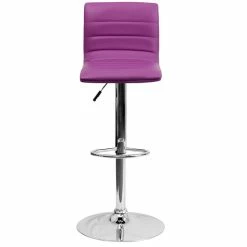 Flash Furniture CH-92023-1-PUR-GG Purple Vinyl Contemporary Adjustable Height Barstool -Lancaster Table & Seating Shop 1820897