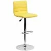Flash Furniture CH-92023-1-YEL-GG Yellow Vinyl Contemporary Adjustable Height Barstool