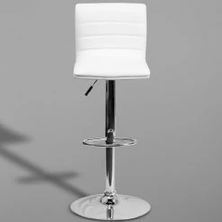Flash Furniture CH-92023-1-WH-GG White Vinyl Contemporary Adjustable Height Barstool 5 Flash Furniture CH-92023-1-WH-GG White Vinyl Contemporary Adjustable Height Barstool -Lancaster Table & Seating Shop 1821480
