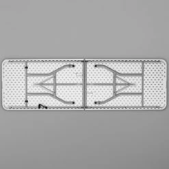 Flash Furniture RB-3096FH-GG 30" X 96" Rectangular Granite White Bi-Fold Plastic Folding Table With Carrying Handle -Lancaster Table & Seating Shop 1831318