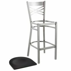 Lancaster Table & Seating Clear Coat Finish Cross Back Bar Stool With Black Wood Seat -Lancaster Table & Seating Shop 1833203