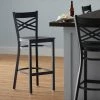 Lancaster Table & Seating Black Finish Cross Back Bar Stool With Black Wood Seat