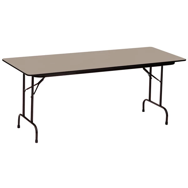 Correll 30" X 96" Savannah Sand Finish Premium Laminate 3/4" High Pressure Heavy-Duty Folding Table 1 Correll 30" X 96" Savannah Sand Finish Premium Laminate 3/4" High Pressure Heavy-Duty Folding Table