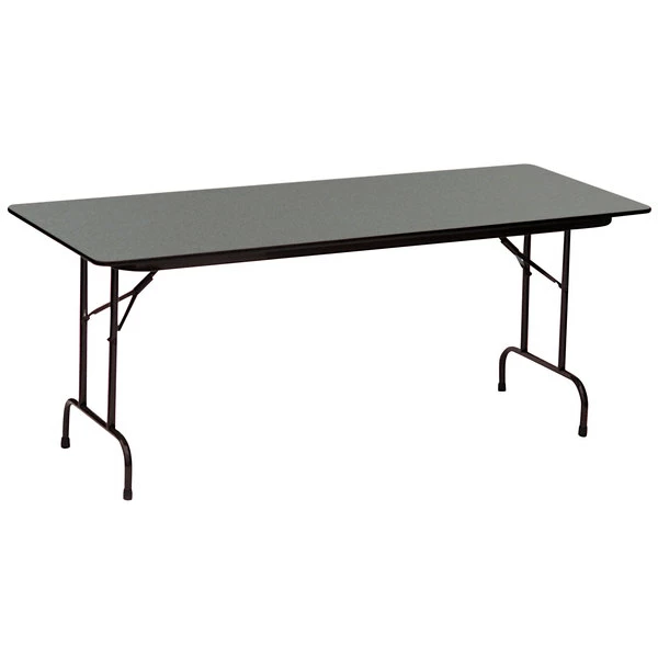 Correll 18" X 60" Montana Granite Finish Premium Laminate 3/4" High Pressure Heavy-Duty Folding Table 1 Correll 18" X 60" Montana Granite Finish Premium Laminate 3/4" High Pressure Heavy-Duty Folding Table