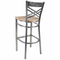Lancaster Table & Seating Clear Coat Finish Cross Back Bar Stool With Driftwood Seat 7 Lancaster Table & Seating Clear Coat Finish Cross Back Bar Stool With Driftwood Seat -Lancaster Table & Seating Shop 1844821