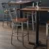 Lancaster Table & Seating Clear Coat Finish Cross Back Bar Stool With Antique Walnut Wood Seat