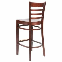 Lancaster Table & Seating Mahogany Finish Wooden Ladder Back Bar Height Chair -Lancaster Table & Seating Shop 1845164