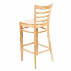 Lancaster Table & Seating Natural Finish Wooden Ladder Back Bar Height Chair -Lancaster Table & Seating Shop 1845257
