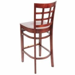 Lancaster Table & Seating Mahogany Finish Wooden Window Back Bar Height Chair 6 Lancaster Table & Seating Mahogany Finish Wooden Window Back Bar Height Chair -Lancaster Table & Seating Shop 1845580
