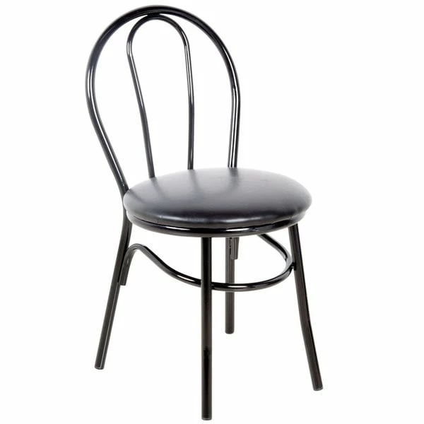 Lancaster Table & Seating Black Hairpin Cafe Chair With 1 1/4" Padded Seat 2 Lancaster Table & Seating Black Hairpin Cafe Chair With 1 1/4" Padded Seat - Image 2
