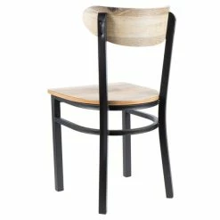 LT&S Boomerang Series Lancaster Table & Seating Boomerang Black Finish Chair With Driftwood Seat And Back -Lancaster Table & Seating Shop 1847774