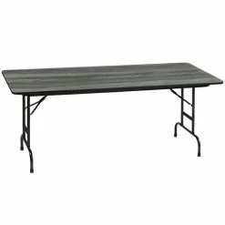 Correll 30" X 72" Premium Laminate 3/4" New England Driftwood Adjustable Height High-Pressure Heavy-Duty Folding Table