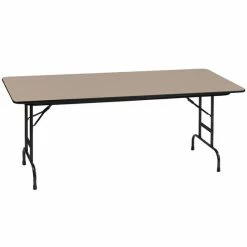Correll 30" X 72" Premium Laminate 3/4" Savannah Sand Adjustable Height High-Pressure Heavy-Duty Folding Table