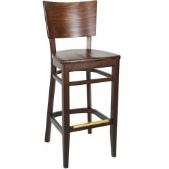 BFM Seating Aston Dark Walnut Beechwood Barstool