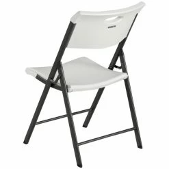 Lifetime 480625 Almond Folding Chair With Carrying Handle - 4/Pack -Lancaster Table & Seating Shop 1862277