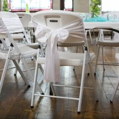 Lifetime 80359 White Contoured Folding Chair - 4/Pack -Lancaster Table & Seating Shop 1864978