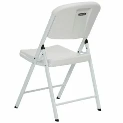 Lifetime 80359 White Contoured Folding Chair - 4/Pack -Lancaster Table & Seating Shop 1864981