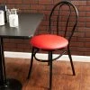 Lancaster Table & Seating Red Hairpin Cafe Chair With 1 1/4" Padded Seat