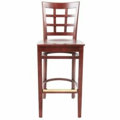 Lancaster Table & Seating Mahogany Finish Wooden Window Back Bar Height Chair 7 Lancaster Table & Seating Mahogany Finish Wooden Window Back Bar Height Chair -Lancaster Table & Seating Shop 1866670