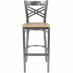 Lancaster Table & Seating Clear Coat Finish Cross Back Bar Stool With Driftwood Seat 9 Lancaster Table & Seating Clear Coat Finish Cross Back Bar Stool With Driftwood Seat -Lancaster Table & Seating Shop 1866812