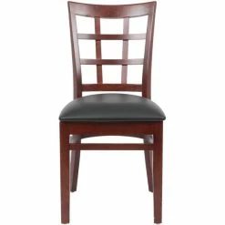 Lancaster Table & Seating Mahogany Wooden Window Back Chair With 2 1/2" Padded Seat -Lancaster Table & Seating Shop 1867285