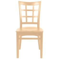 Lancaster Table & Seating Natural Finish Wooden Window Back Cafe Chair -Lancaster Table & Seating Shop 1867308