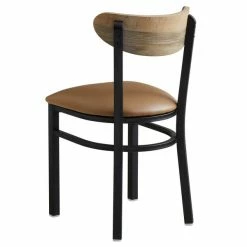 LT&S Boomerang Series Lancaster Table & Seating Boomerang Black Finish Chair With 2 1/2" Light Brown Vinyl Padded Seat And Driftwood Back 5 LT&S Boomerang Series Lancaster Table & Seating Boomerang Black Finish Chair With 2 1/2" Light Brown Vinyl Padded Seat And Driftwood Back -Lancaster Table & Seating Shop 1870041