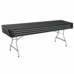 Lifetime 480462 96" X 30" Black Plastic Nesting Folding Table - 4/Pack -Lancaster Table & Seating Shop 1873364