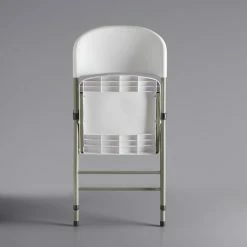 Lancaster Table & Seating White Contoured Injection Molded Folding Chair With Gray Frame -Lancaster Table & Seating Shop 1907143