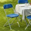 Lancaster Table & Seating Blue Textured And Contoured Folding Chair