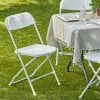 Lancaster Table & Seating White Textured And Contoured Folding Chair