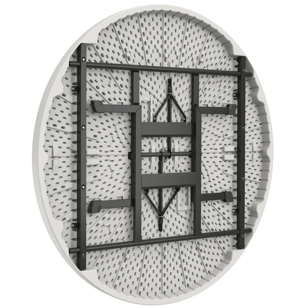 Lifetime 80125 60" Round Putty Professional-Grade Plastic Folding Table 2 Lifetime 80125 60" Round Putty Professional-Grade Plastic Folding Table - Image 2