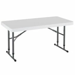 Lifetime 80160 48" X 24" White Granite Adjustable Plastic Folding Table