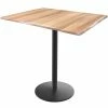 Holland Bar Stool OD214-2242BWOD3048NAT EnduroTop 30" X 48" Natural Wood Laminate Indoor / Outdoor Bar Height Table With Round Base