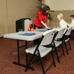 Lifetime 480126 72" X 30" Putty Professional-Grade Plastic Folding Table - 4/Pack -Lancaster Table & Seating Shop 1917164