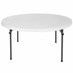 Lifetime 280301 60" Round White Granite Plastic Nesting Folding Table