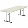 Lifetime 80250 96" X 30" Almond Plastic Professional-Grade Plastic Folding Table