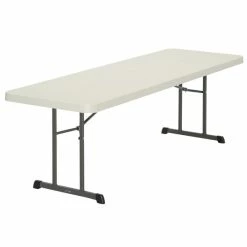 Lifetime 80250 96" X 30" Almond Plastic Professional-Grade Plastic Folding Table