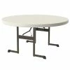 Lifetime 80252 60" Round Almond Professional-Grade Plastic Folding Table