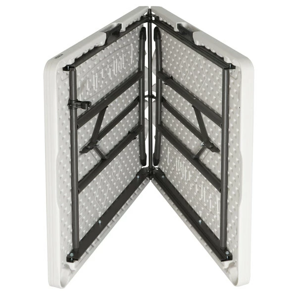 Lifetime 80382 72" X 30" Almond Plastic Fold-In-Half Table 3 Lifetime 80382 72" X 30" Almond Plastic Fold-In-Half Table - Image 3