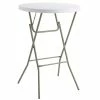 Lancaster Table & Seating 32" Round Granite White Heavy-Duty Blow Molded Bar Height Plastic Folding Table