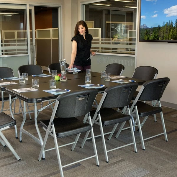 Lifetime 80407 Black Classic Folding Chair - 4/Pack 2 Lifetime 80407 Black Classic Folding Chair - 4/Pack - Image 2