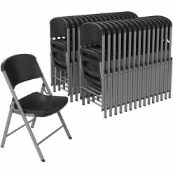 Lifetime 80695 Black Classic Folding Chair - 32/Pack