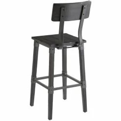 Lancaster Table & Seating Rustic Industrial Bar Height Chair With Antique Slate Gray Finish -Lancaster Table & Seating Shop 1929124
