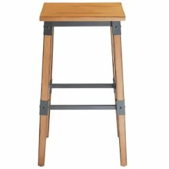 Lancaster Table & Seating Rustic Industrial Backless Bar Stool With Antique Natural Wood Finish -Lancaster Table & Seating Shop 1929135