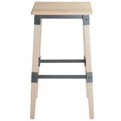 Lancaster Table & Seating Rustic Industrial Backless Bar Stool With White Wash Finish -Lancaster Table & Seating Shop 1929145