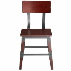 Lancaster Table & Seating Rustic Industrial Dining Side Chair With Mahogany Finish -Lancaster Table & Seating Shop 1929150
