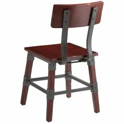 Lancaster Table & Seating Rustic Industrial Dining Side Chair With Mahogany Finish -Lancaster Table & Seating Shop 1929151
